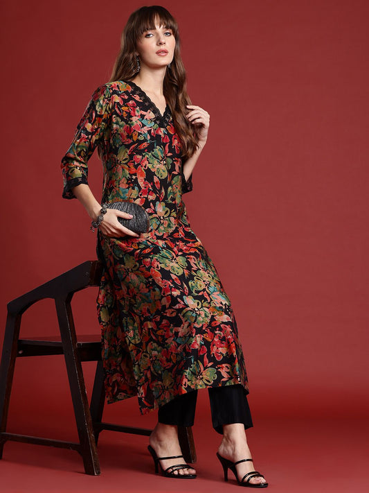 Dhiyona IE Floral Printed Kurta with Trousers
