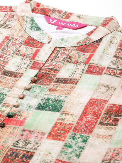 Dhiyona VA Women'sPrinted Regular Kurta with Dhoti Pants
