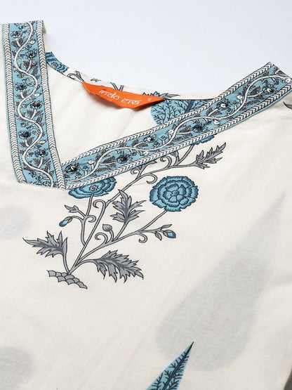 Dhiyona IE Floral Printed Regular Kurta with Trousers