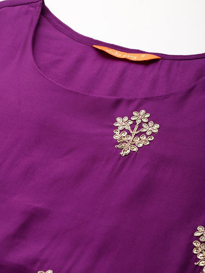 Ethnic Motifs Embroidered Kurta With Trousers & Dupatta