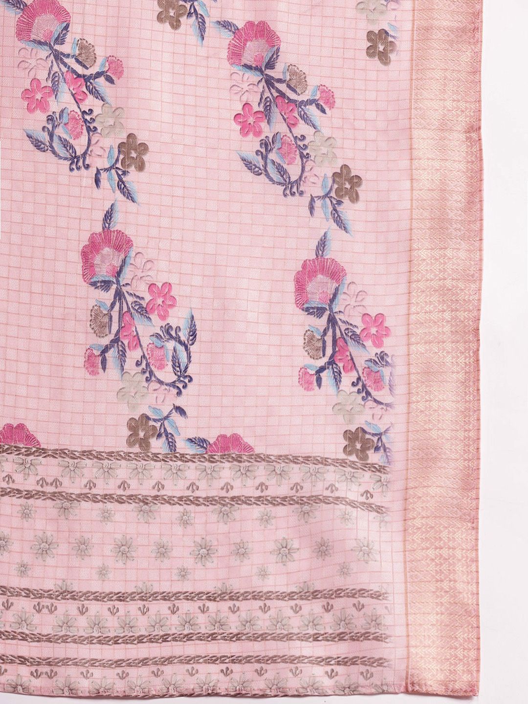 Dhiyona IE Floral Embroidered Thread Work Kurta with Trousers & With Dupatta