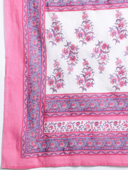 Dhiyona IE Floral Printed Pure Cotton Kurta With Palazzos & Dupatta