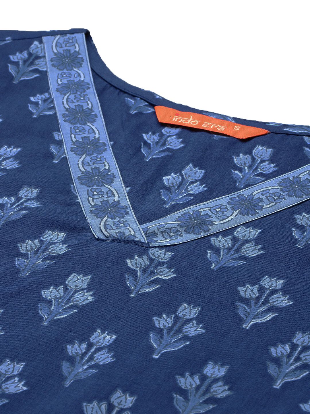 Floral Printed Pure Cotton Kurta With Palazzos & Dupatta