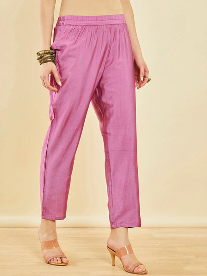 Dhiyona SO Women's Ethnic Motifs Printed Beads and Stones Kurta & Trousers With Dupatta