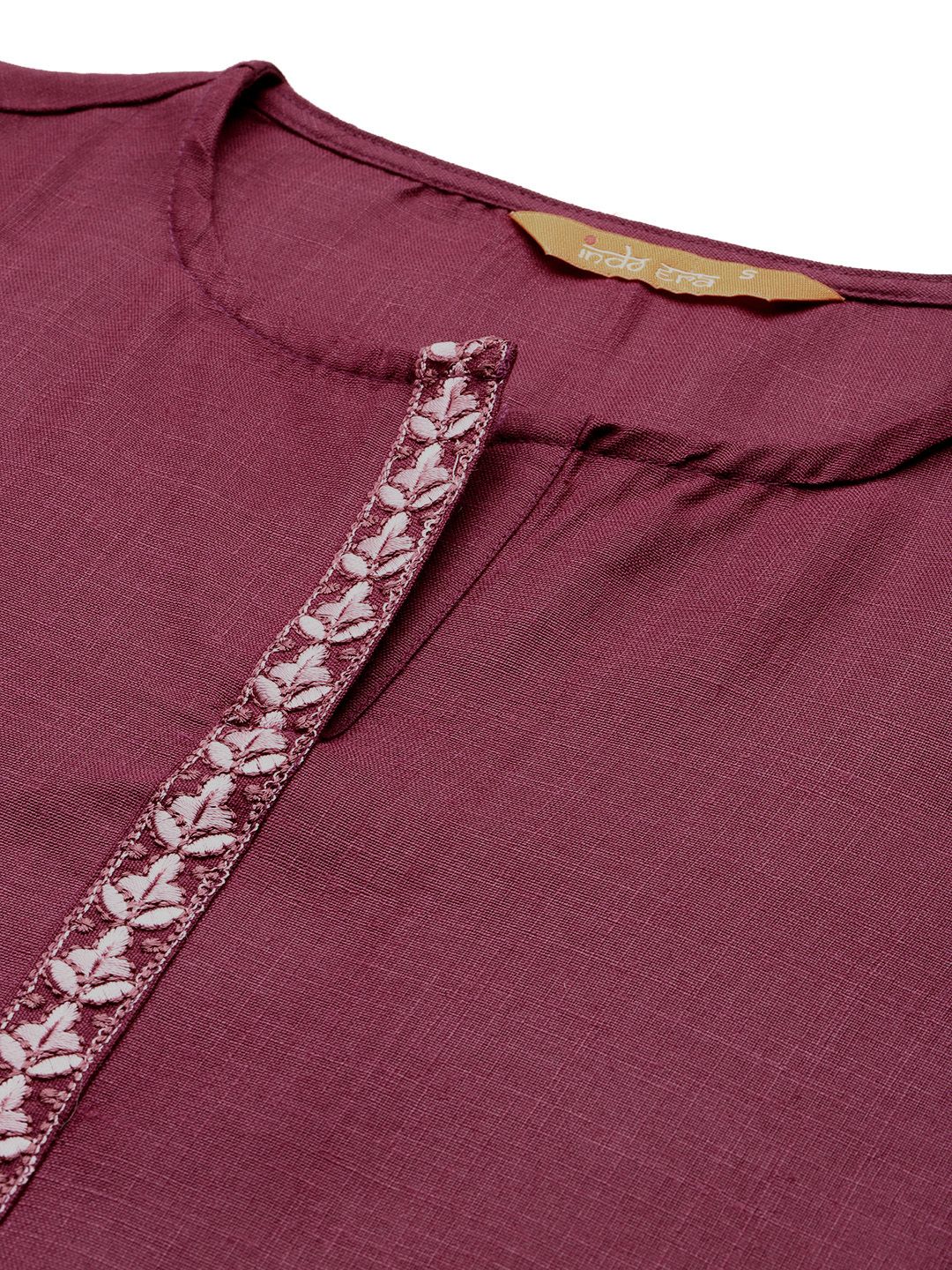 Ethnic Motifs Yoke Design Thread Work Kurta with Trousers & With Dupatta