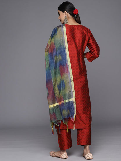 Dhiyona VA Women'sYoke Design Regular Thread Work Kurta with Trousers & With Dupatta