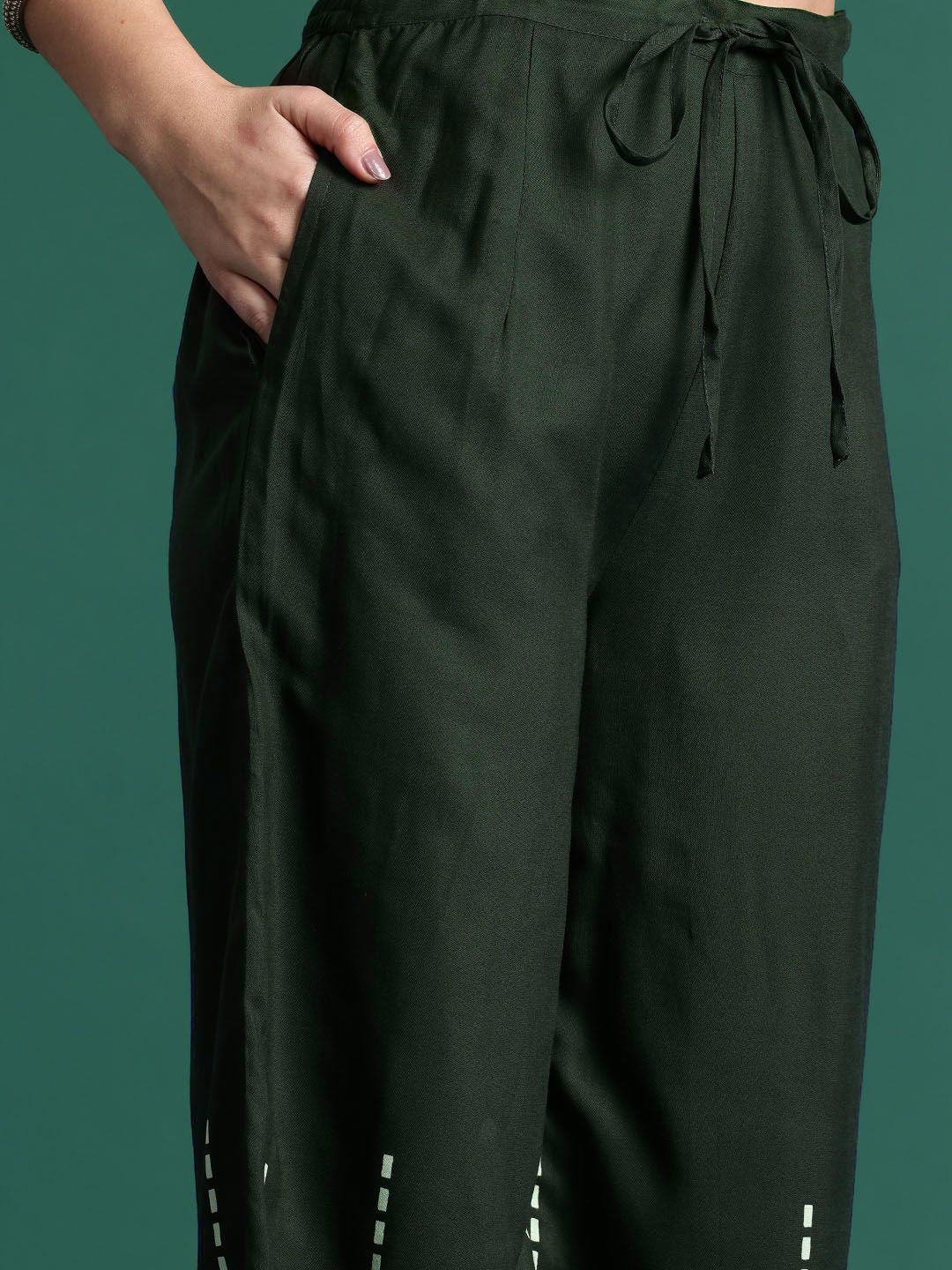 Dhiyona IE Printed Beads & Stones Kurta with Trousers