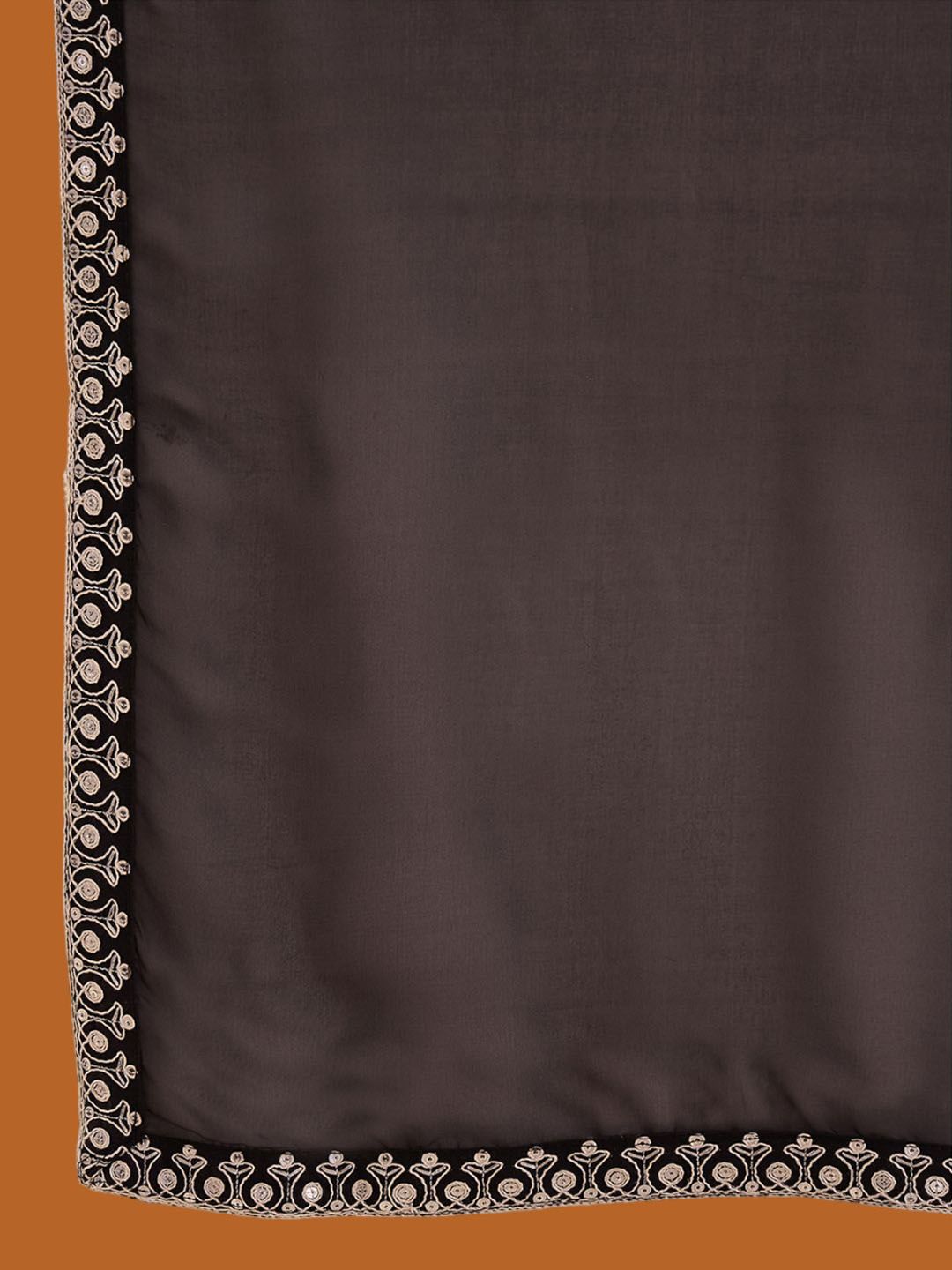 Floral Embroidered Thread Work Straight Kurta With Trousers & Dupatta