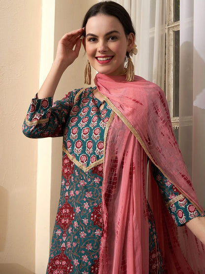 Dhiyona SN Women's Printed Pure Cotton Kurta Sets