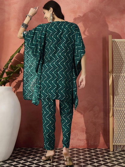 Dhiyona IS Women's Women Mirror Work Kurta with Trousers