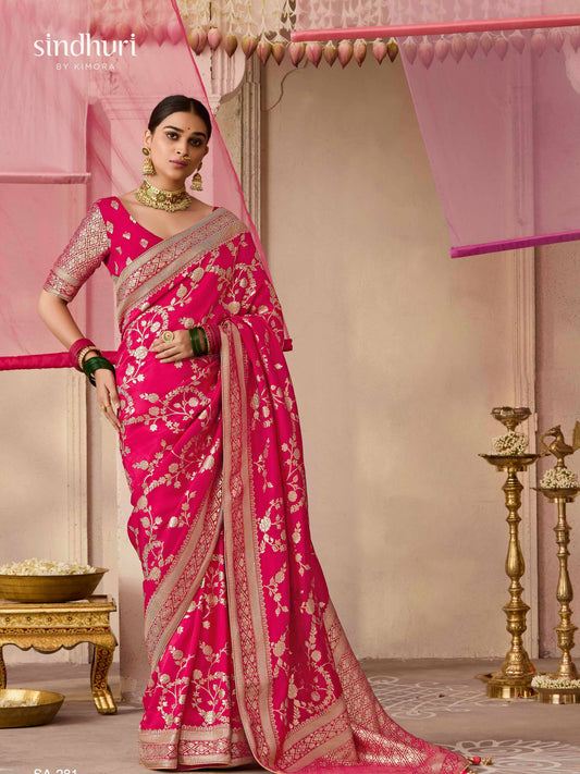 Dhiyona KM Women Red Dola Silk Saree