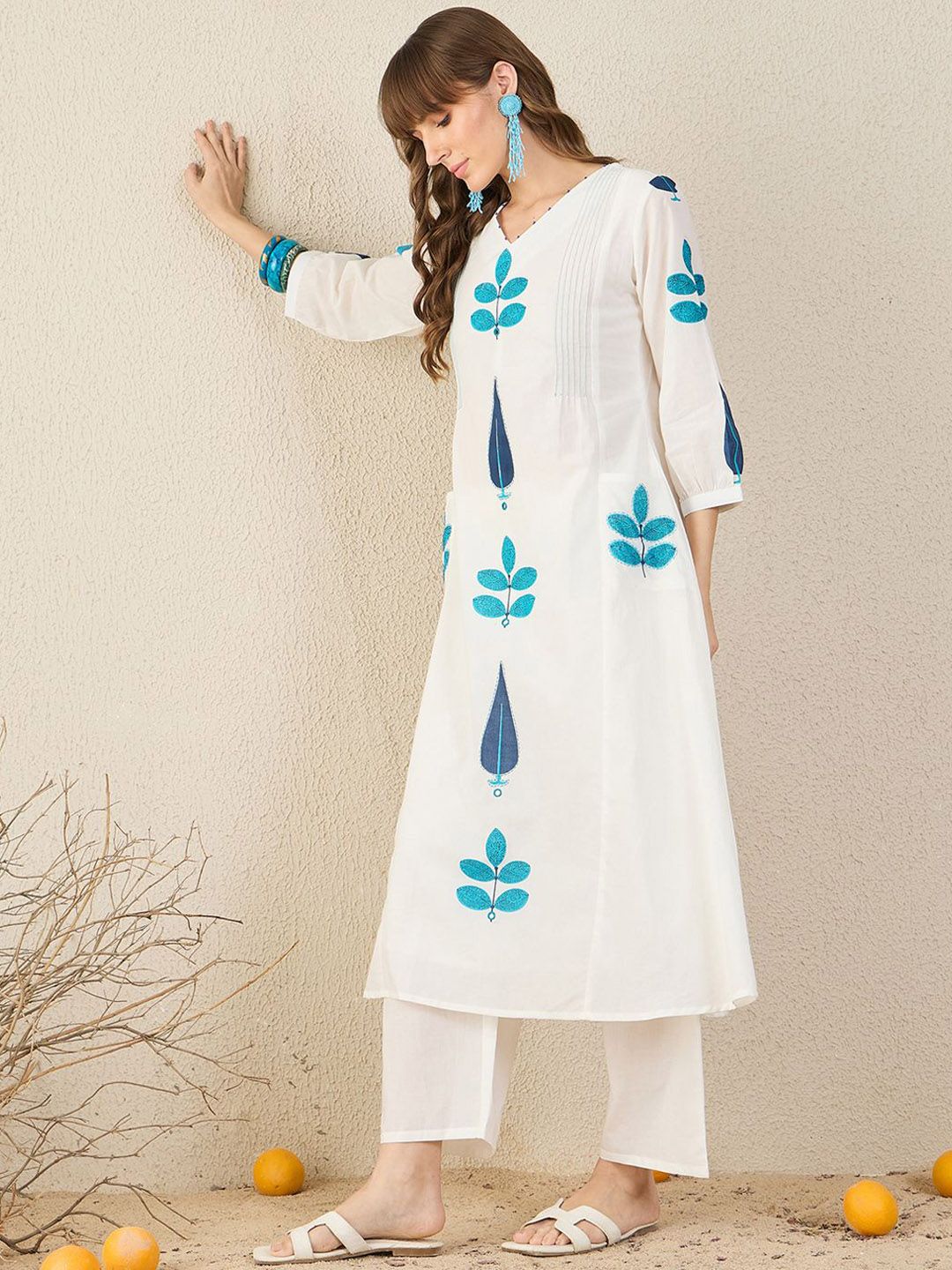 Dhiyona IE Printed Pure Cotton Tunic With Palazzo
