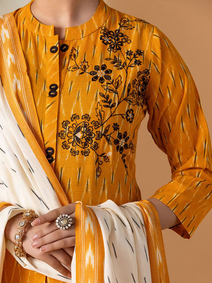 Dhiyona WP Women Floral Embroidered Kurta with Trousers & Dupatta