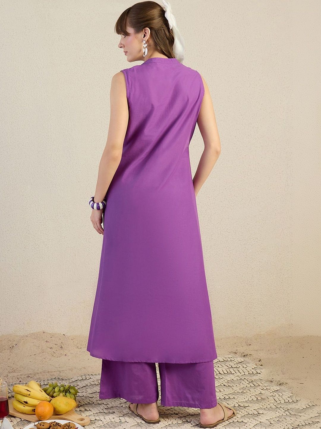 Women Ethnic Motifs Embroidered Regular Thread Work Pure Cotton Kurta with Trousers