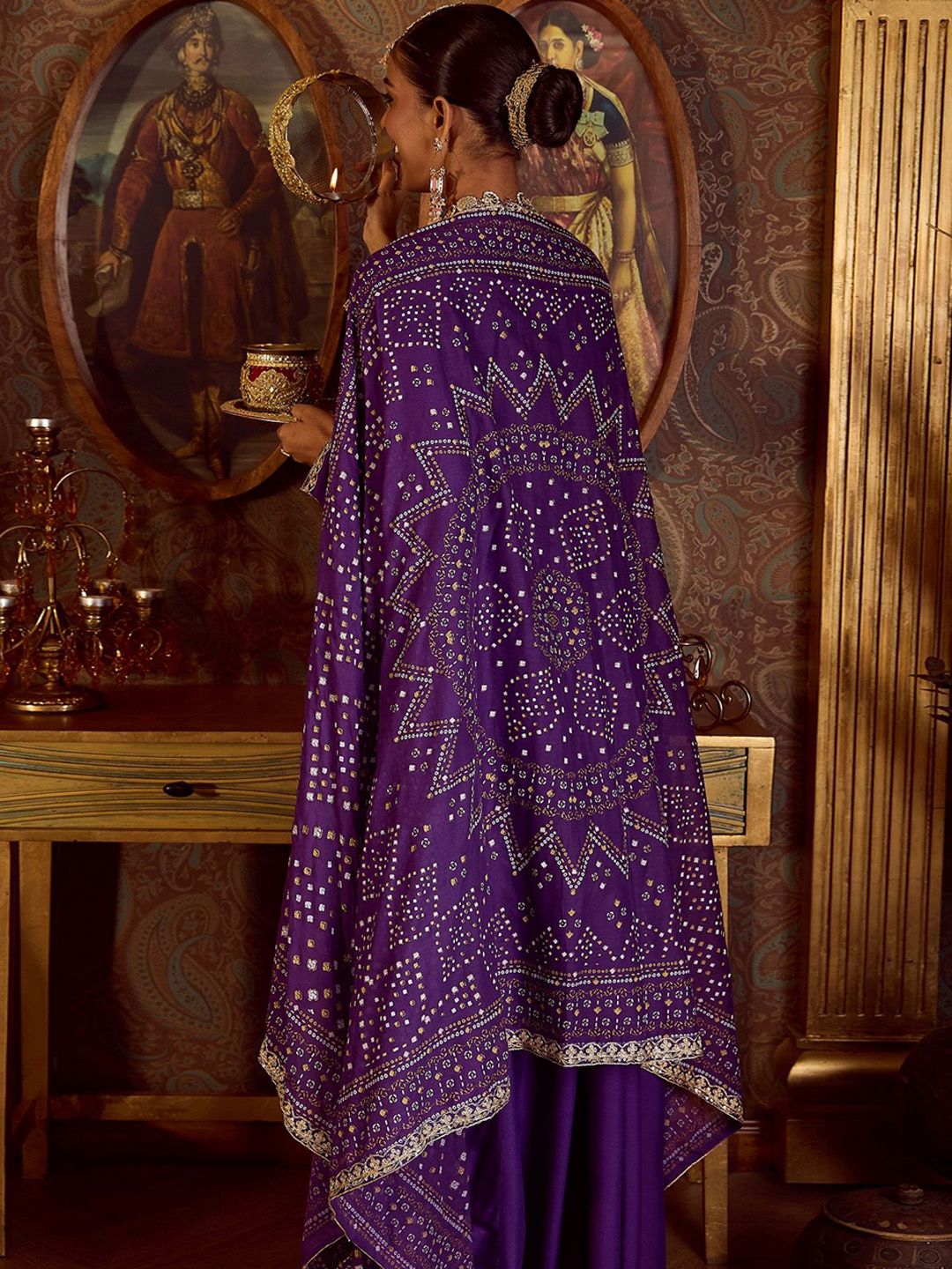 Women Embroidered Empire Kurta with Trousers & With Dupatta