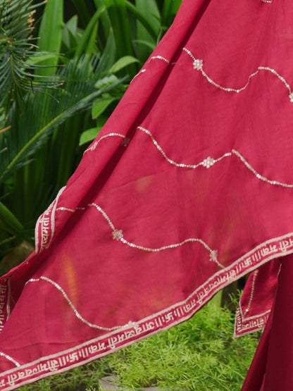 Dhiyona IE Women Ethnic Motifs Embroidered Empire Kurta with Trousers With Dupatta