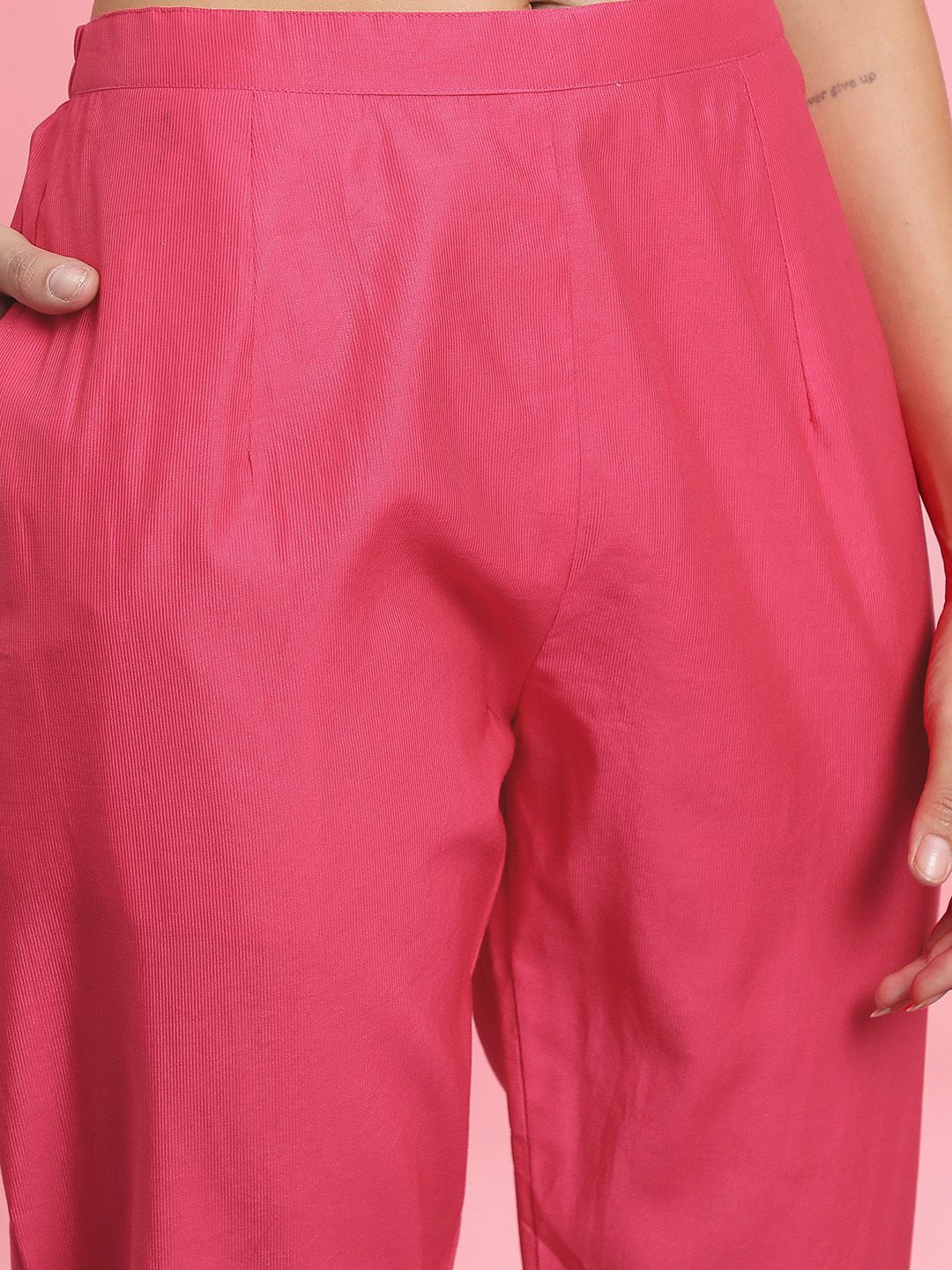 Floral Yoke Design Empire Kurta With Trouser