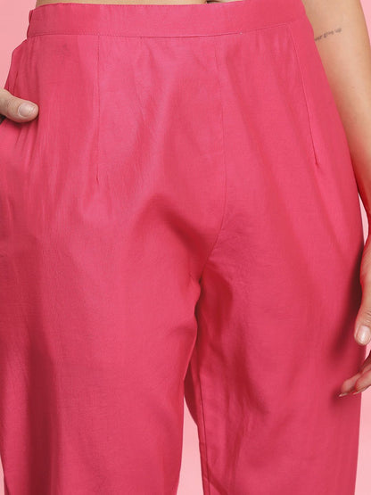 Floral Yoke Design Empire Kurta With Trouser