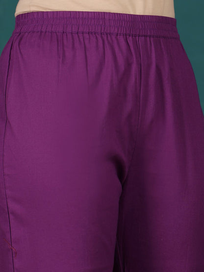 Dhiyona VA Women's Paisley Printed Regular Pure Cotton Kurta with Trousers