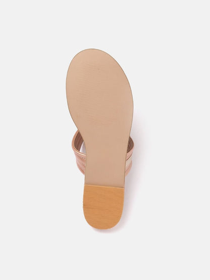 Dhiyona AK Women Striped Ethnic One Toe Flats