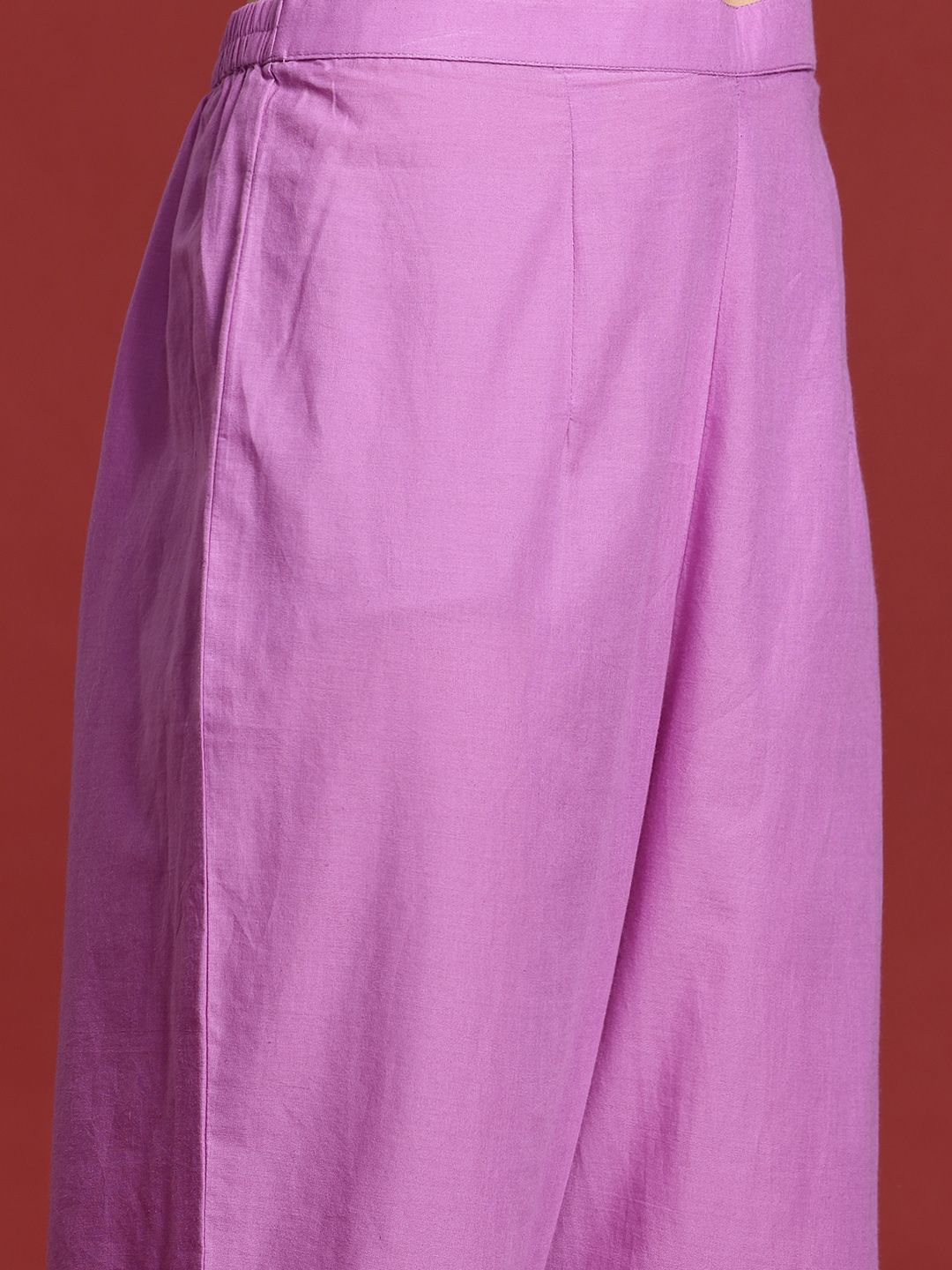 Floral Printed Pleated Pure Cotton Kurta With Trousers & Dupatta