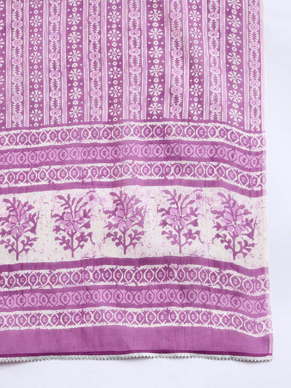 Dhiyona IE Floral Printed Gotta Patti Pure Cotton Straight Kurta with Trouser & Dupatta