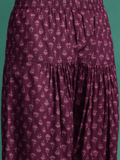 Dhiyona IE Floral Printed Gotta Patti Pure Cotton Kurta With Salwar & Dupatta