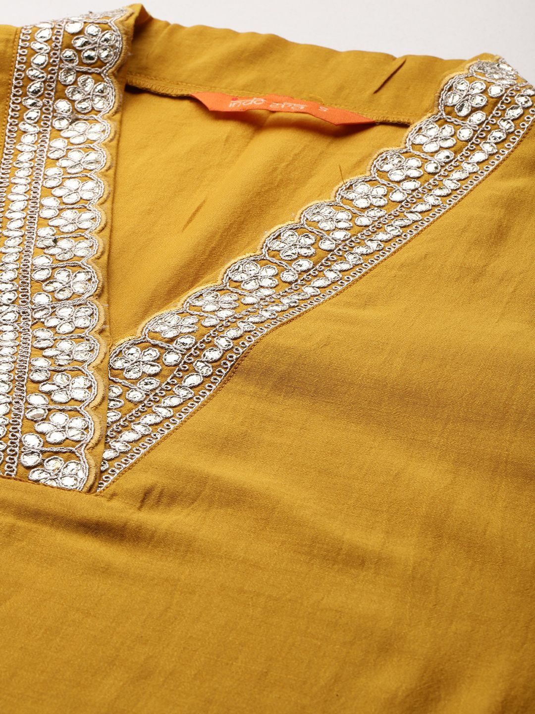 Women Ethnic Motifs Embroidered Regular Gotta Patti Kurta with Trousers & With Dupatta