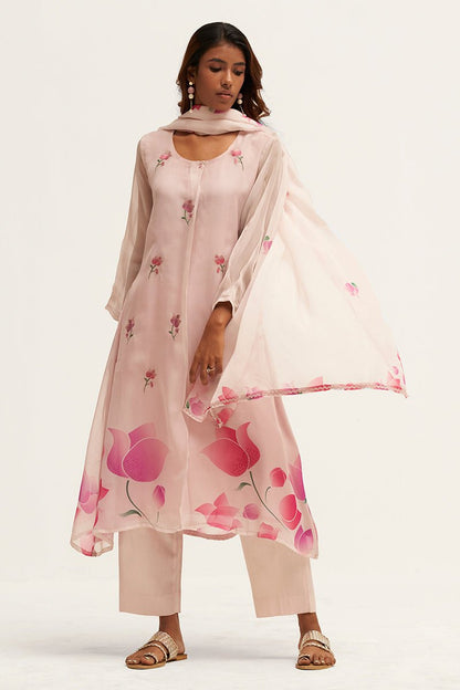 Women's Light Pink Organza Salwar Suit