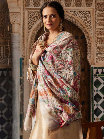 Dhiyona PA Women Floral Embroidered Shawl