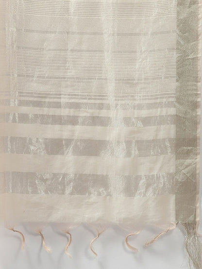 Pink & Off White Ethnic Mottifs Yoke Design Kurta with Palazzos & Dupatta