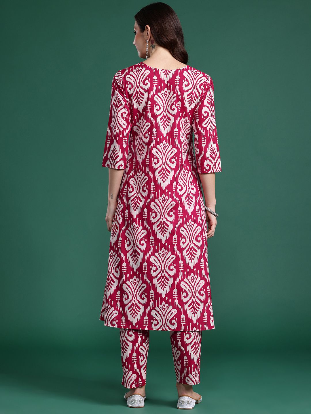 Women Ethnic Motifs Printed Pure Cotton Kurta with Trousers