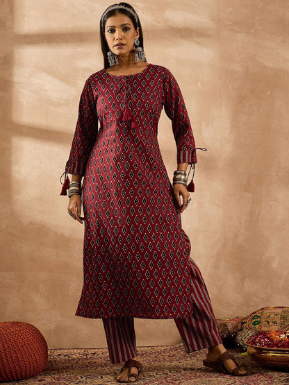 Women Ethnic Motifs Printed Regular Pure Cotton Kurta with Palazzos