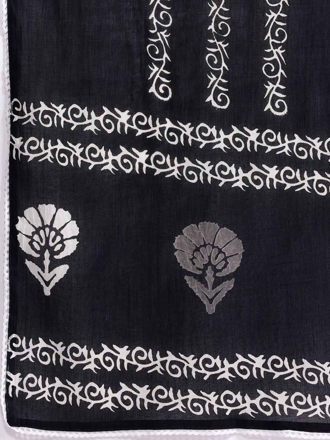 Dhiyona IE Floral Printed Regular Pure Cotton Kurta With Trousers & Dupatta