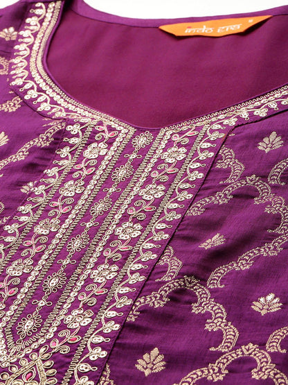 Dhiyona IE Embroidered Regular Kurta With Trousers & Dupatta