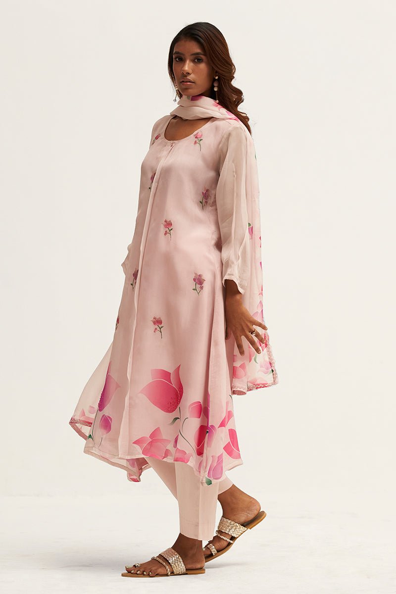 Women's Light Pink Organza Salwar Suit