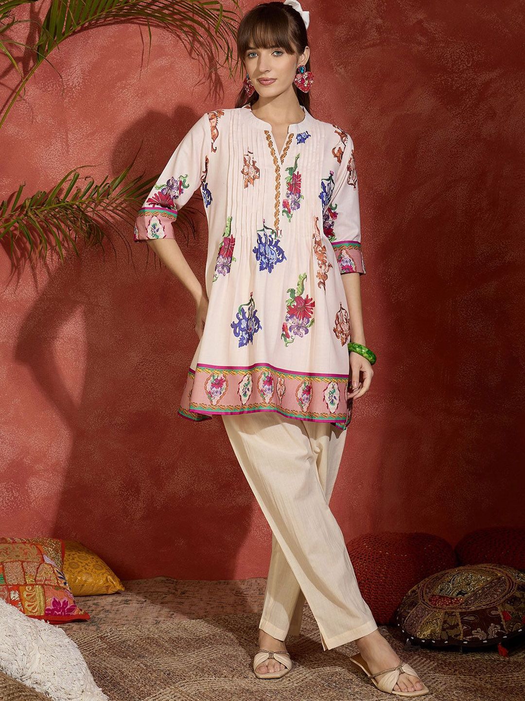 Dhiyona IE Printed A-Line Tunic & Trousers Co-Ord Set