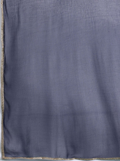 Dhiyona IE Ethnic Motifs Printed Sequinned Pure Cotton Kurta With Trousers & Dupatta