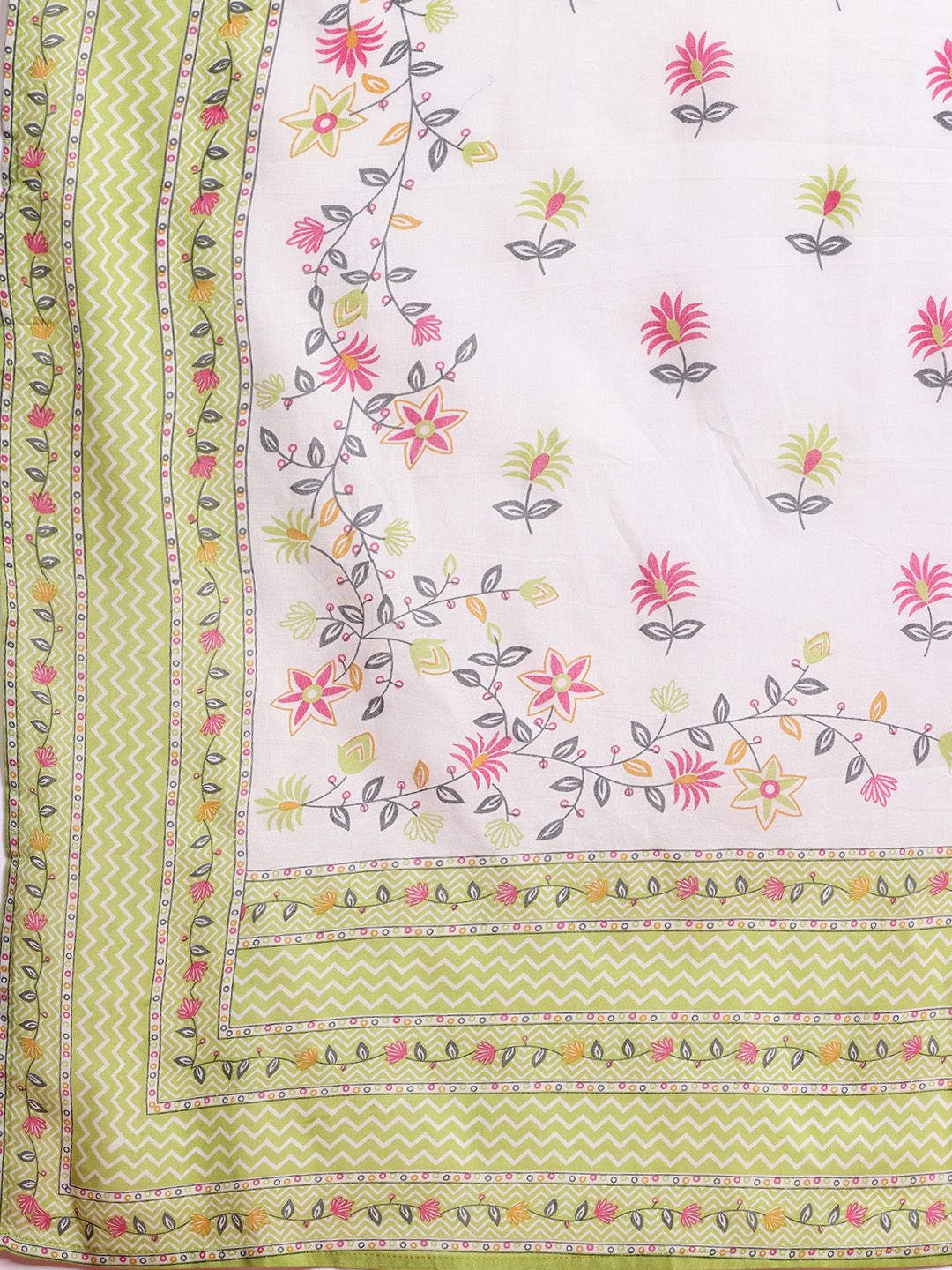 Floral Embroidered Thread Work Kurta with Trousers & With Dupatta