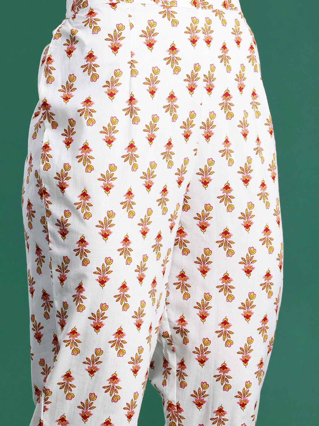 Dhiyona IE Floral Printed Pure Cotton Kurta with Palazzos & Dupatta