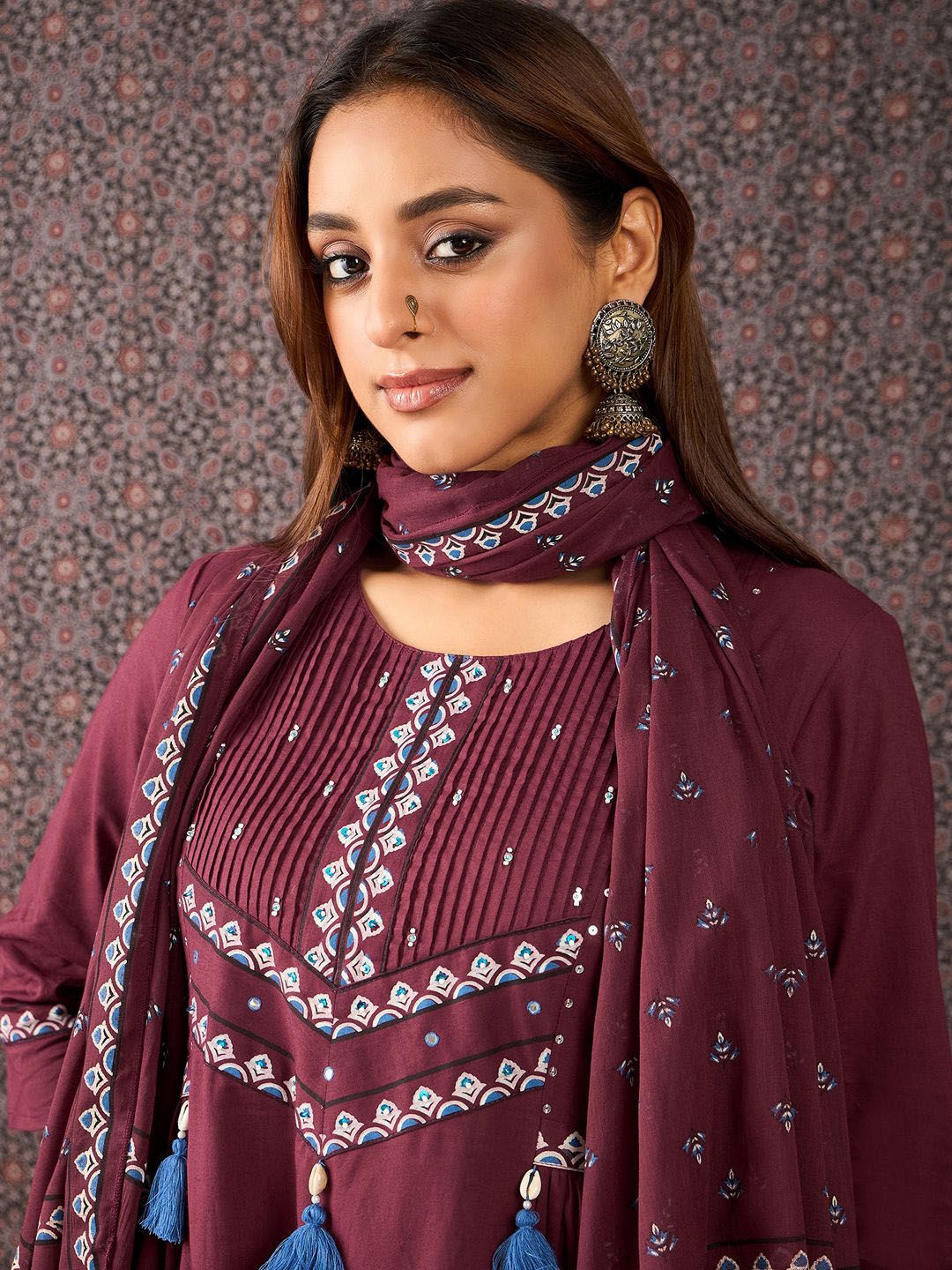 Women Ethnic Motifs Printed Pure Cotton Kurta with Trousers & Dupatta