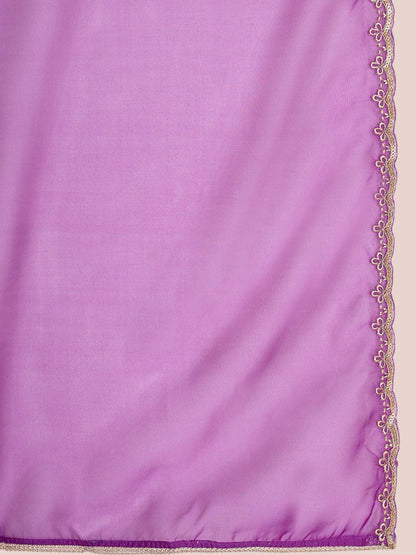 Women Ethnic Motifs Yoke Design Regular Liva Kurta with Trousers & With Dupatta