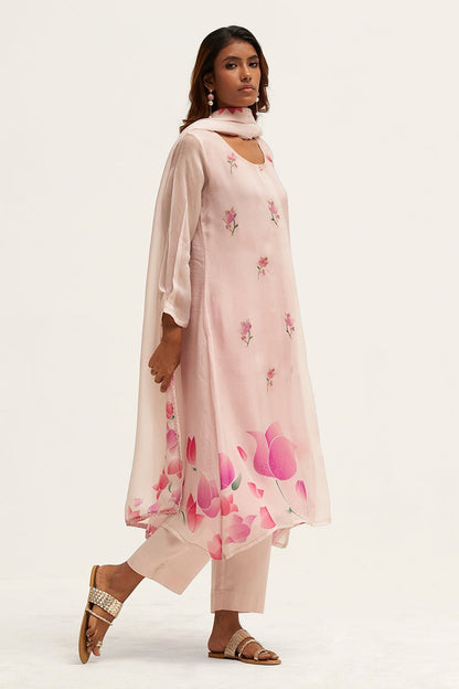 Women's Light Pink Organza Salwar Suit