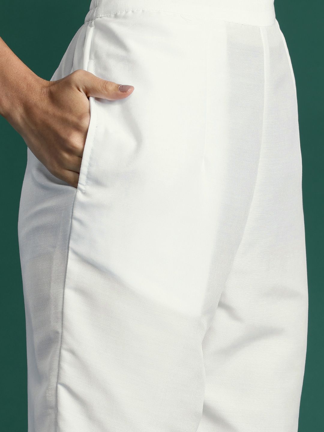 Ethnic Motifs Yoke Design Thread Work Kurta With Trousers & Dupatta