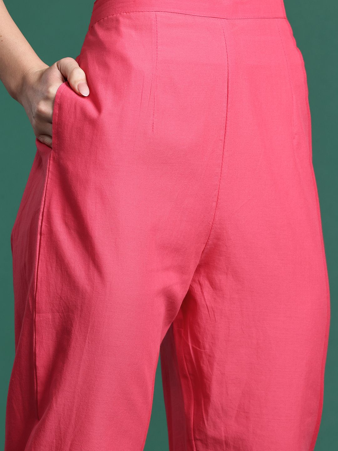 Ethnic Motifs Printed Pure Cotton Kurta with Trousers & Dupatta