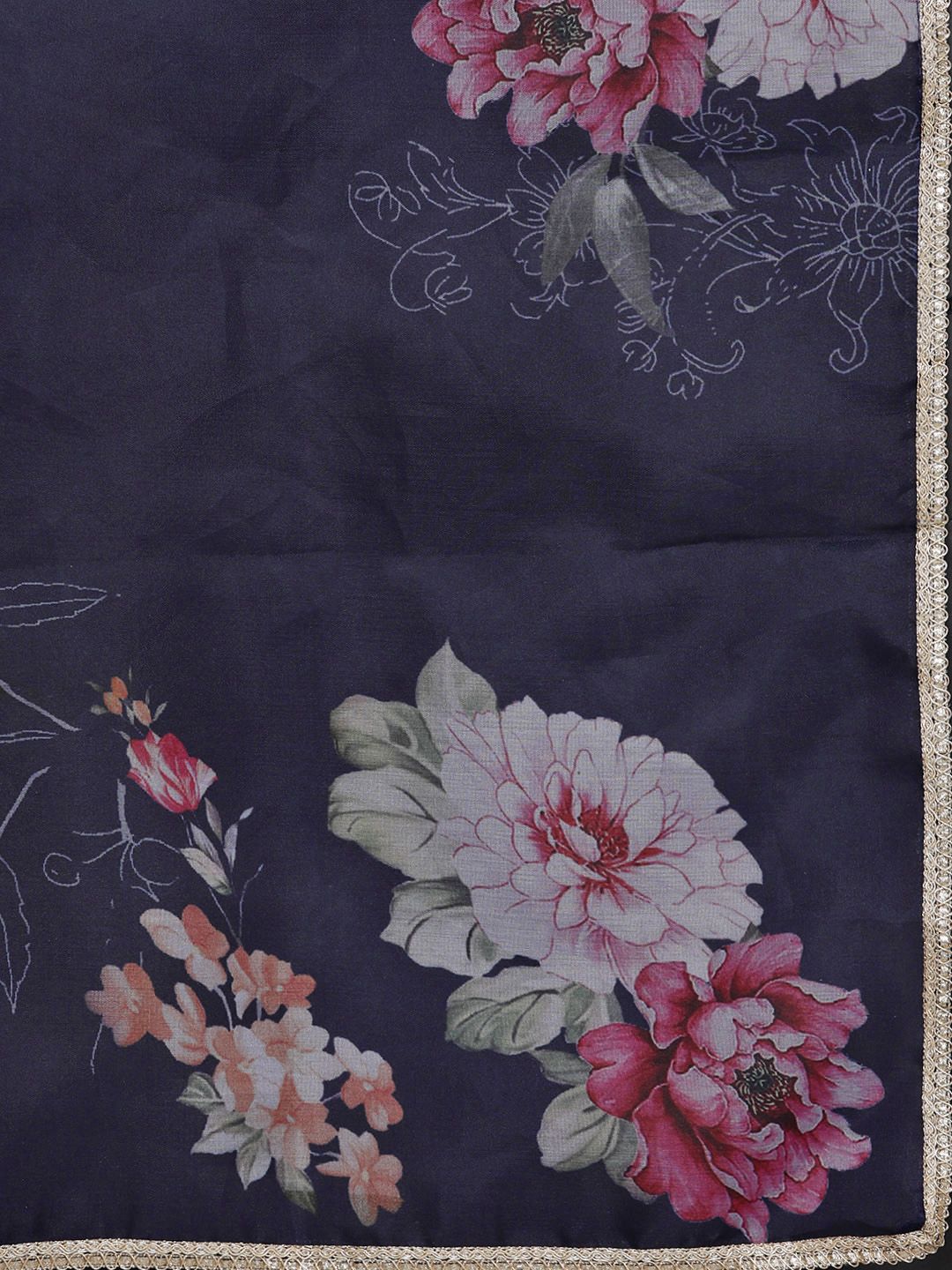 Ethnic Motifs Embroidered Regular Zardozi Liva Kurta with Trousers & With Dupatta