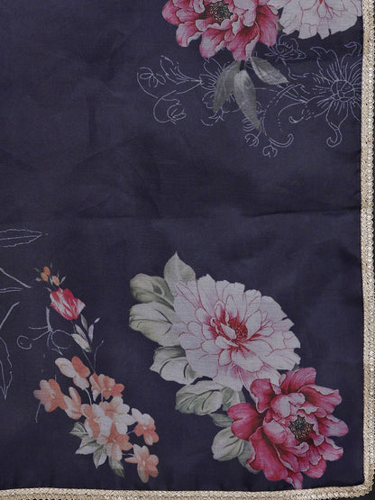 Ethnic Motifs Embroidered Regular Zardozi Liva Kurta with Trousers & With Dupatta