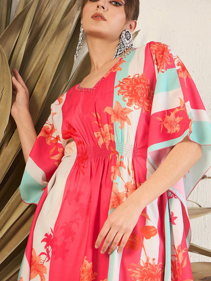 Dhiyona IE Women Floral Printed Gotta Patti Kurta