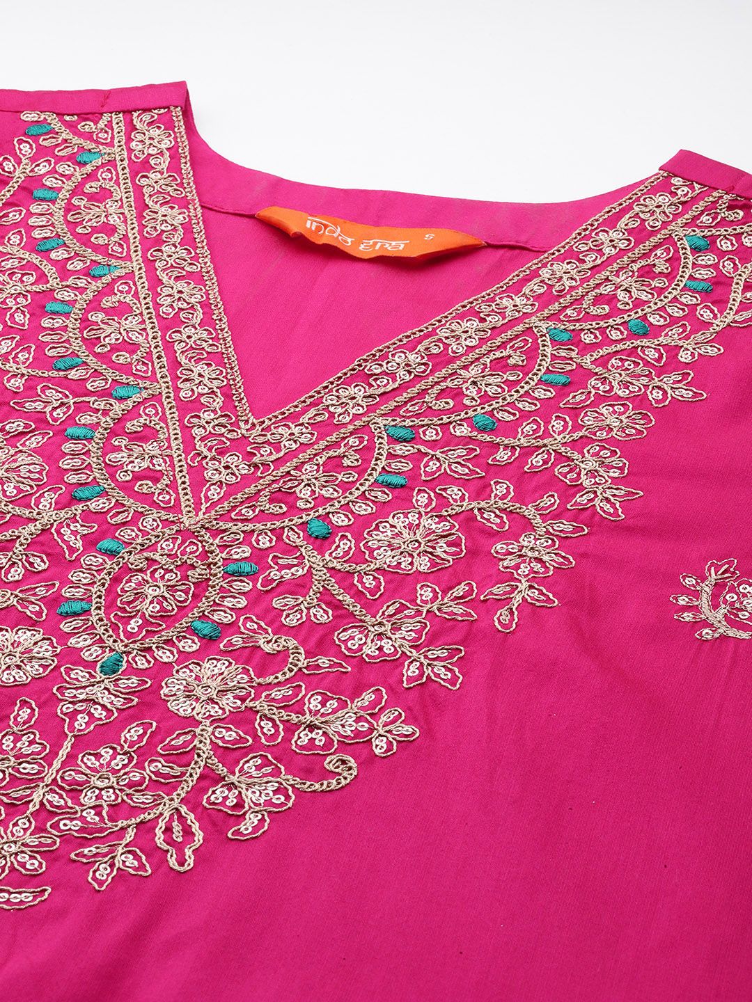 Ethnic Motifs Embroidered Sequinned Kurta with Trousers & With Dupatta