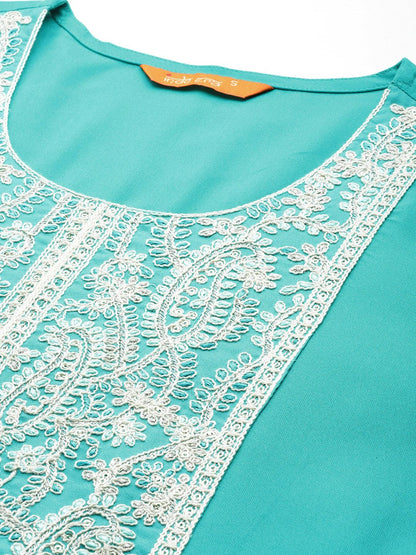 Dhiyona IE Women Ethnic Motifs Yoke Design Thread Work Kurta